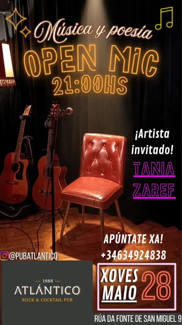 Open Mic de Música y Poesía con Tania Zaref